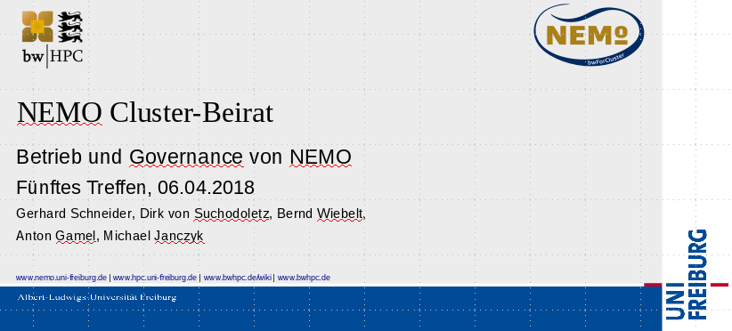 Fünfte Tagung des NEMO Cluster-Beirats