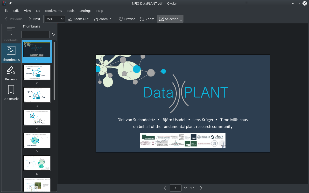 Konsortium DataPLANT auf NFDI-Konferenz