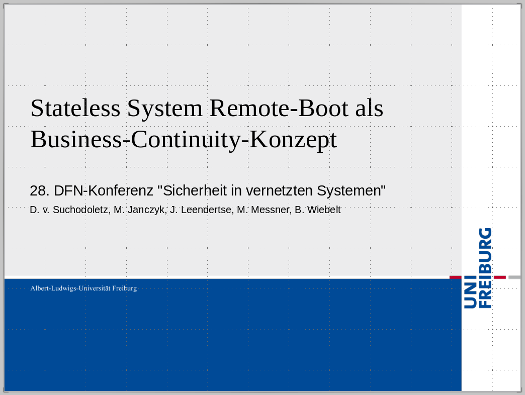 RZ auf der 28. DFN-Konferenz "Sicherheit in vernetzten Systemen" vertreten