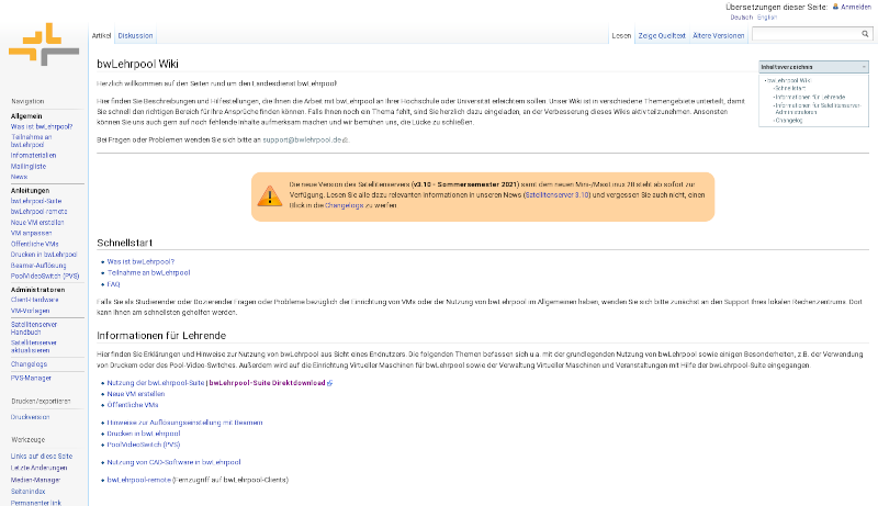 bwLehrpool: Wikis and updated documentation 